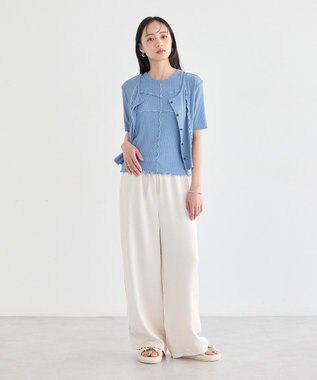 earth music&ecology SET2点メロータンク＋カーディガン Blue