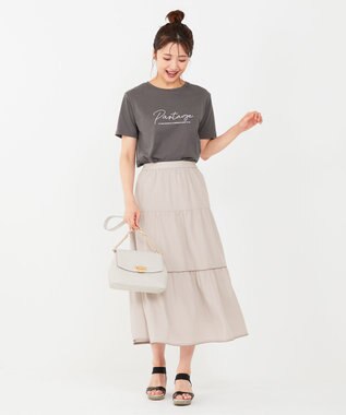 ANY SIS 【撥水・UVカット・速乾】ティアード スカート アイボリーベージュ