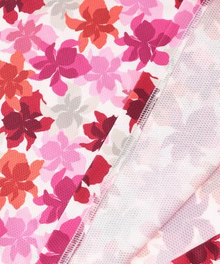 23区GOLF 【WOMEN】【UVカット】草花柄プリントポロシャツ ワイン系5