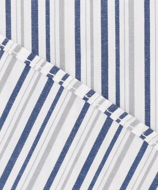 J.PRESS MEN ポプリンマルチストライプ バンドカラーシャツ ネイビー系1