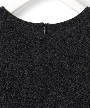 ICB L 【洗える】シャイニーラメジャガード カットソー ブラック系