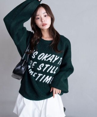 WEGO 【2025年秋冬新作】フラッフィーグラフィックニットBIGプルオーバー 柄4