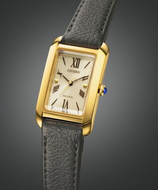 CITIZEN 【電池交換不要】レクタンギュラーウオッチ イエローゴールドEW5622-09P イエローゴールド