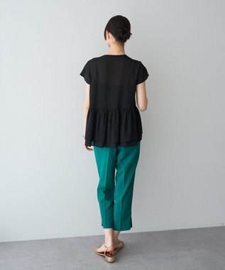 YECCA VECCA ペプラムシアーブラウス Black