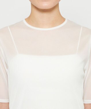 uncrave トリコットシフォン ハーフスリーブカットソー オフ