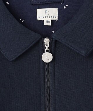 組曲 KIDS 【150-160㎝】ラウンドカラージップアップパーカー ネイビー