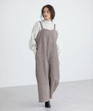 Green Parks ■ＥＳＣＡＲ　ポップコーンツイードオールインワン Brown