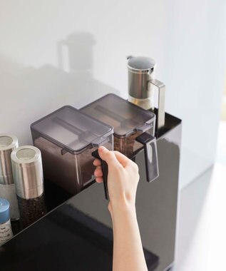 tower 隠せる調味料ラック タワー ブラック ブラック