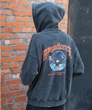 WEGO 【ユニセックス着用ITEM/MLサイズ展開】パウダーブリーチグラフィックZIPパーカー 柄1