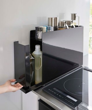 tower 隠せる調味料ラック タワー ブラック ブラック