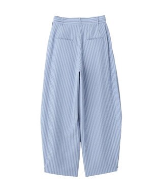 CRAFT STANDARD BOUTIQUE ベルトデザインワイドパンツ Stripe Sax