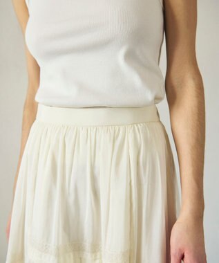 GRACE CONTINENTAL ギャザーレースロングスカート キナリ