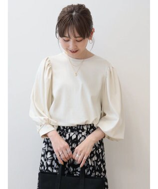 AMERICAN HOLIC ドルマンギャザー７分袖カットプルオーバー Ivory