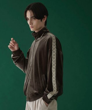 WEGO ベロアライントラックジャケット ブラウン