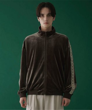 WEGO ベロアライントラックジャケット ブラウン