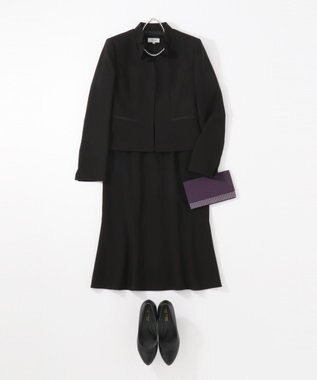 自由区 FORMAL 【襟華やか】エレガント ジャケット＋ワンピース ブラック系