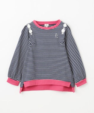 組曲 KIDS 【110-140㎝】リボンボーダー トップス ネイビー系1