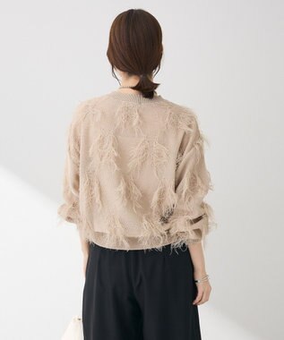 Green Parks フリンジニットプルオーバー Gray Beige