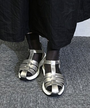 Pointer 日本製 本革グルカスポーツサンダル グレーメタリック