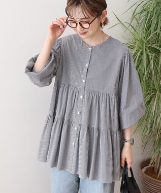 AMERICAN HOLIC 【先行予約】【WEB限定】ティアードギャザーブラウス Check