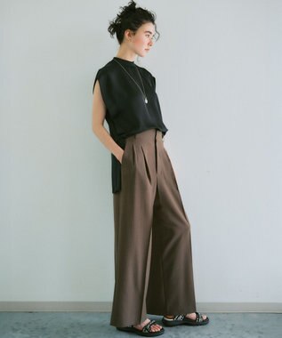 23区 【見上愛さん着用】ストーン ワントップ ネックレス ダークブラウン系