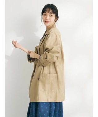 CRAFT STANDARD BOUTIQUE コットンギャバジンＷテーラードジャケット Beige