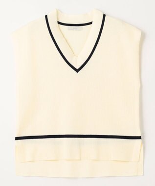 ANY L 【洗濯機可能】チルデンニットベスト アイボリー系