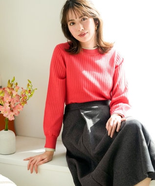 ANY SIS 【WEB・一部店舗限定】ダブルカラー ニット