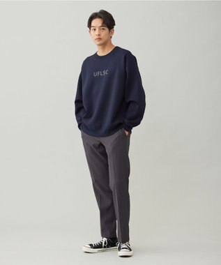 UNFILO MENS 【男女兼用】BEAUTY FORM JERSEY ロゴ クルー ネイビー