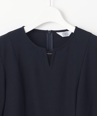 J.PRESS LADIES 【洗える】RELAXIONツイル クルーネック ブラウス ネイビー系