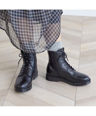 ing <ing>【WEB限定】レースアップショートブーツ ブラック