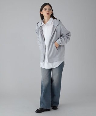 WEGO 【ユニセックス着用ITEM/MLサイズ展開】フェイクスウェードZIPパーカー ライトグレー