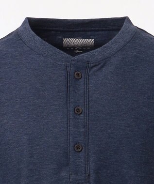 JOSEPH ABBOUD MOUNTAIN 【SPACE】OGスラブプレーティング天竺 ヘンリーネックカットソー ブルー系