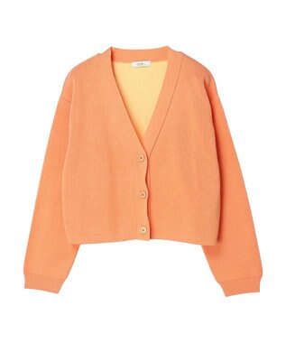 earth music&ecology バイカラースポンディッシュカーディガン Orange
