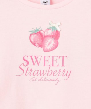 ANY KIDS 【Strawberry Collection】アートプリント 長袖Tシャツ ピンク