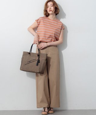 23区 【先行予約】ロゴ刺繍 雑材 トートバッグ ブラウン系