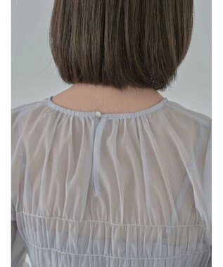 earth music&ecology ＳＥＴ２点　シースルーブラウス付きキャミワンピース Grayish Blue