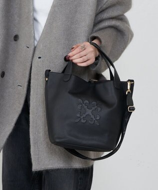 russet 《WEB限定》ソフトレザー2WAYミニトートバッグ(CE-1672-WEB) Black