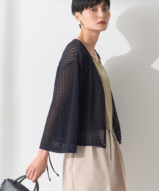 AMERICAN HOLIC 2WAYレース編みニットカーディガン Dark Navy