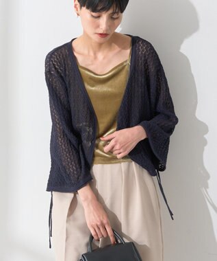 AMERICAN HOLIC 2WAYレース編みニットカーディガン Ecru