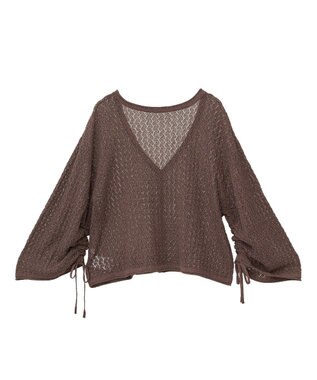 AMERICAN HOLIC 2WAYレース編みニットカーディガン Brown