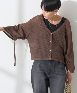 AMERICAN HOLIC 2WAYレース編みニットカーディガン Brown