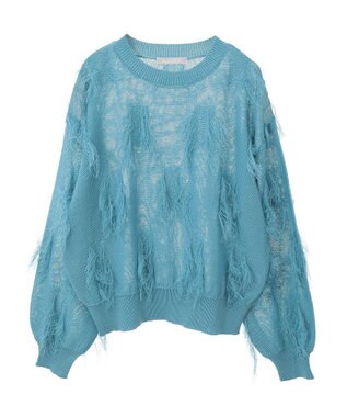 Green Parks フリンジニットプルオーバー Blue