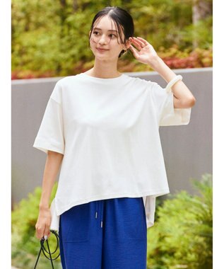 AMERICAN HOLIC 抗菌防臭＋接触冷感クルーネックカットプルオーバー Off White