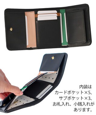 tsumori chisato CARRY ラブワッペン 3つ折り財布 ブラック