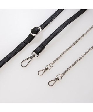 UNBILLION VERYコラボ ペルケ perche / 牛革ウォレットチェーンショルダーバッグ ブラック