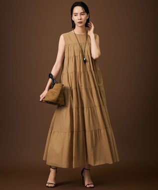 自由区 L コットンティアード ワンピース