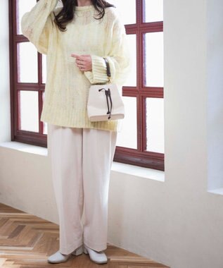 WEGO ケーブルメッシュメランジニット イエロー