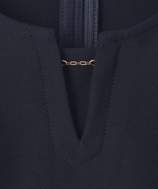 J.PRESS LADIES 【洗える】RELAXIONツイル クルーネック ブラウス ネイビー系