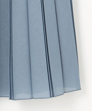 J.PRESS LADIES 【洗える】シアータフタ プリーツ スカート グレイッシュサックス系